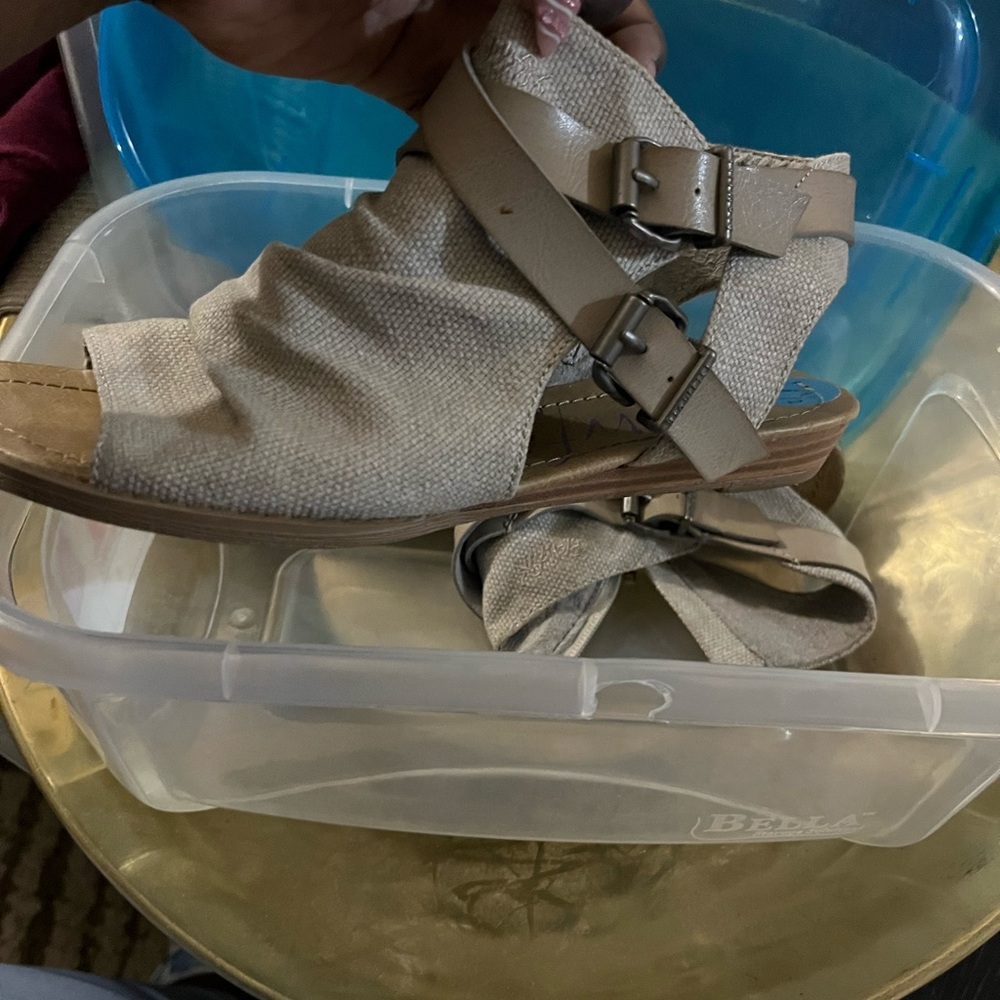 Tan Buckle Sandals